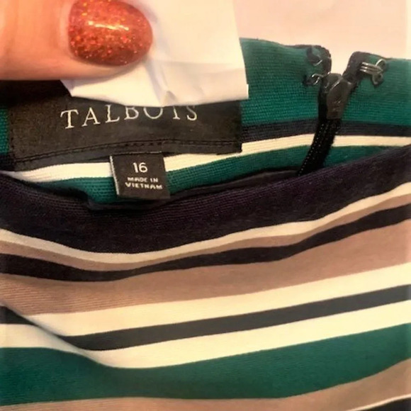 Talbots VIBRANT striped pencil skirt 16 - Picture 2 of 8